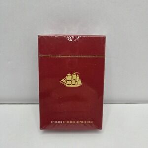 Old Spice Playing Cards Barber Inspired Hair 52 Card Deck Red Gold Ship Logo NEW